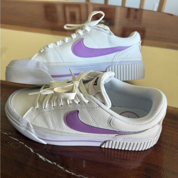 Nike Court Legacy Lift 'White/Rush Fuchsia' Sneakers Size 9.5 - Picture 2 of 7